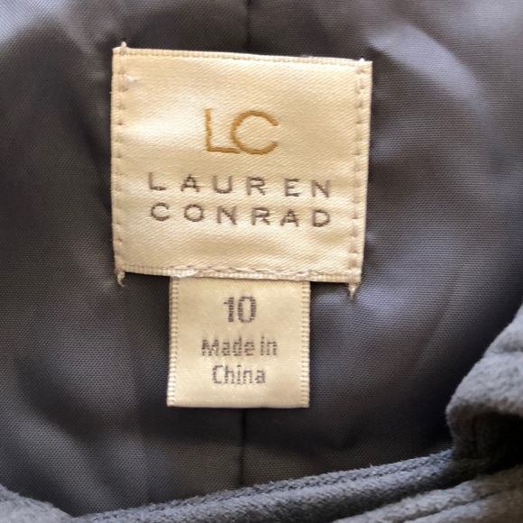 Lauren Conrad Size 10 slate blue/gray suede vest - Picture 2 of 8